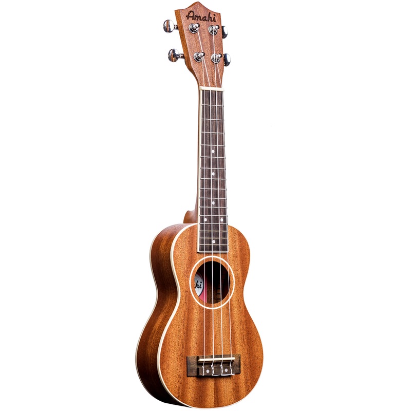 Amahi UK217 Mahogany Series White Binding Peanut Ukulele with Gig Bag