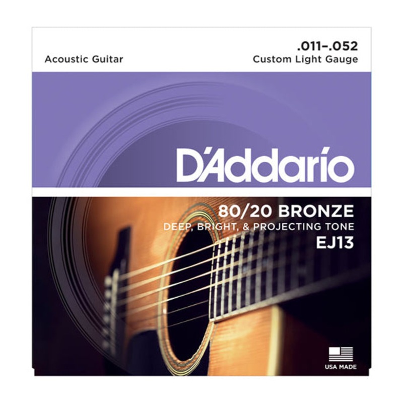 D’Addario EJ13 Acoustic Phosphor Bronze 80/20 Custom Light