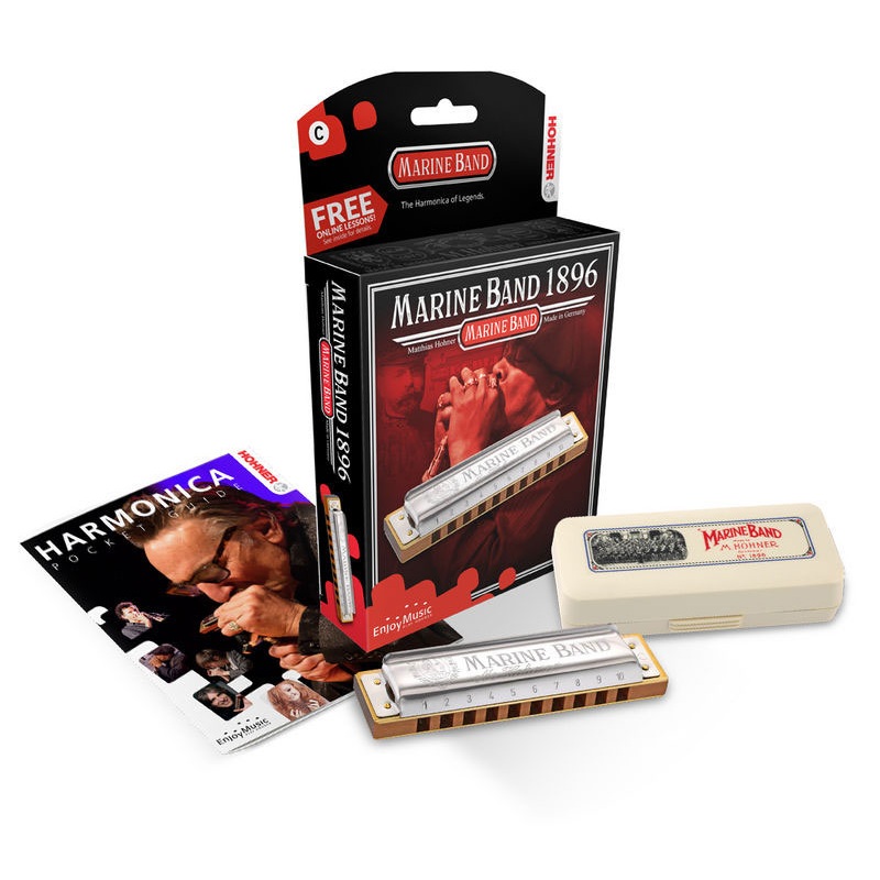 Hohner 1896BX-F# Marine Band 1896 Classic Harmonica Key of F#